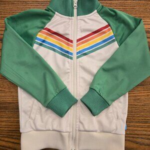 Little Bird by Jools Oliver Green Rainbow Retro Track Jacket / Coat - Size 5-6